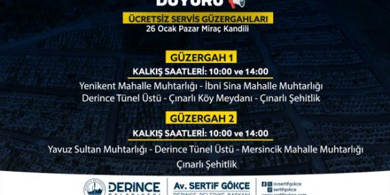 Derince’de Mezarlık Ziyaretleri İçin Ücretsiz Servis