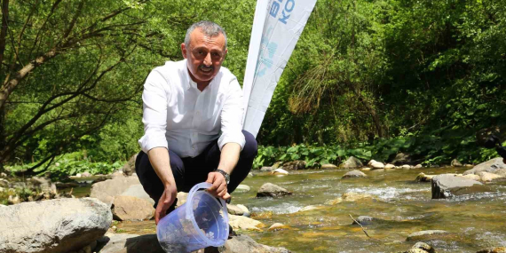 Kirazdere’ye 8 bin alabalık bırakıldı