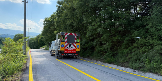 50 bin metrekare yol çizgi çalışması tamamlandı