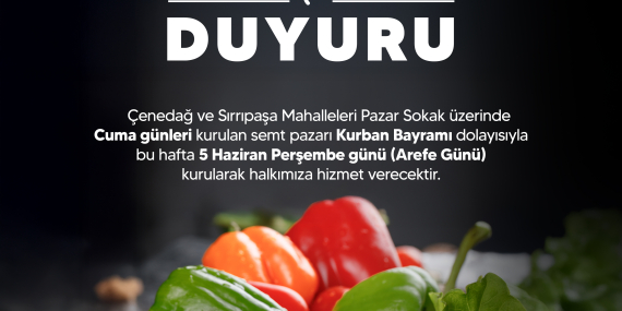 Derince Merkez Semt Pazarı  Arefe Günü Kurulacak